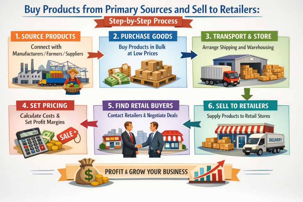 Buy Products from Primary Sources and Sell to Retailers: Step-by-Step Process 2 Buy Products from Primary Sources and Sell to Retailers